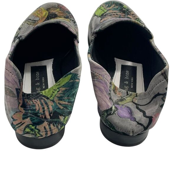 Rag & Bone Alix Velvet Convertible Mules Size EU 37 Floral Loafers - Picture 8 of 12